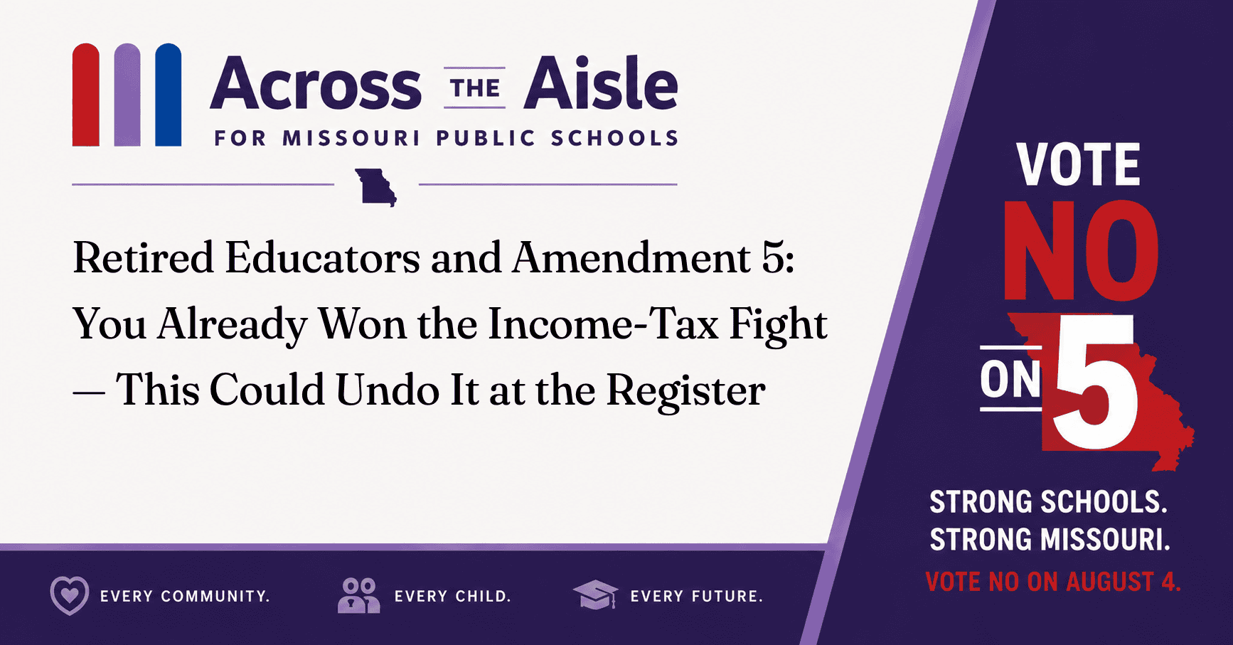Title card for Retired Educators and Amendment 5: You Already Won the Income-Tax Fight — This Could Undo It at the Register
